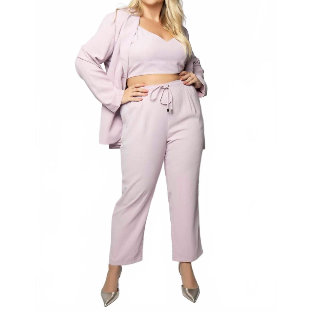 NEW GEEGEE 3 piece woven pants suit - plus in light violet